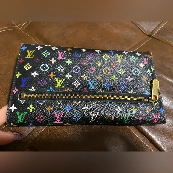 Louis Vuitton Murakami Eugenie Multicolor Trifold Long Wallet Pink - Picture 7 of 16